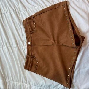 Le Lis Brown Studded Women Shorts